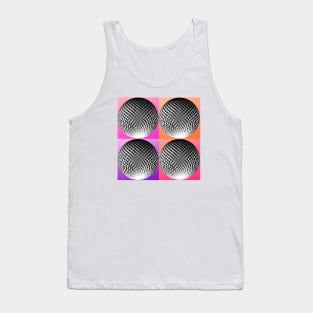 Elegant pink purple orange pop art with silver spheres Tank Top